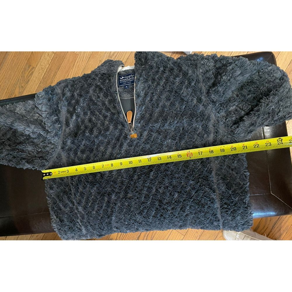 Simply Southern Sz S Gray Sherpa 1/4 Zip Pullover Jacket‎ Pockets - Picture 7 of 8